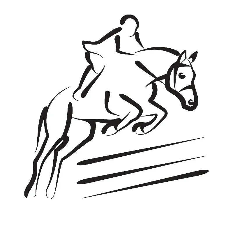 

Horse Racing Vinyl Stickers Decals Motorcycle Decor Black/Silver12cm*12cm