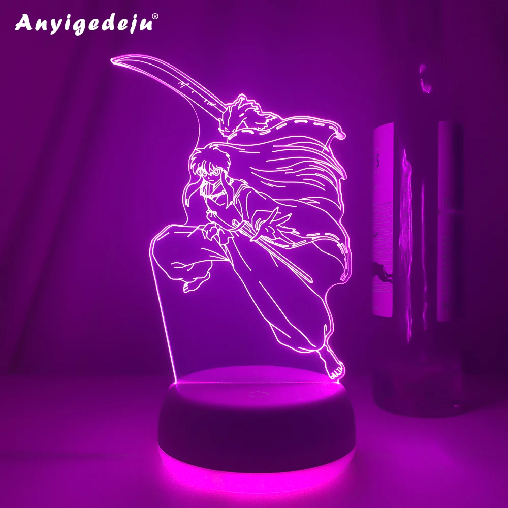 

3d Led Lamp Anime Inuyasha for Bedroom Decorative Nightlight Birthday Gift Room Lamp Acrylic Led Night Light Inuyasha