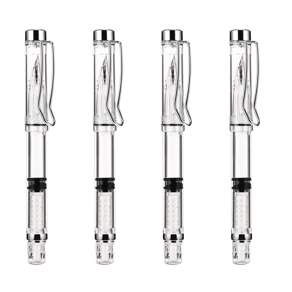 

4Pcs Students Practice Calligraphy Pen Practical Fountain Pen with Ink Converter