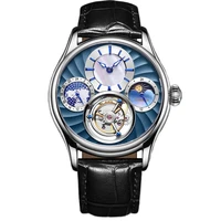 luxury mechanical watch men tourbillon skeleton male sapphire drop shipping