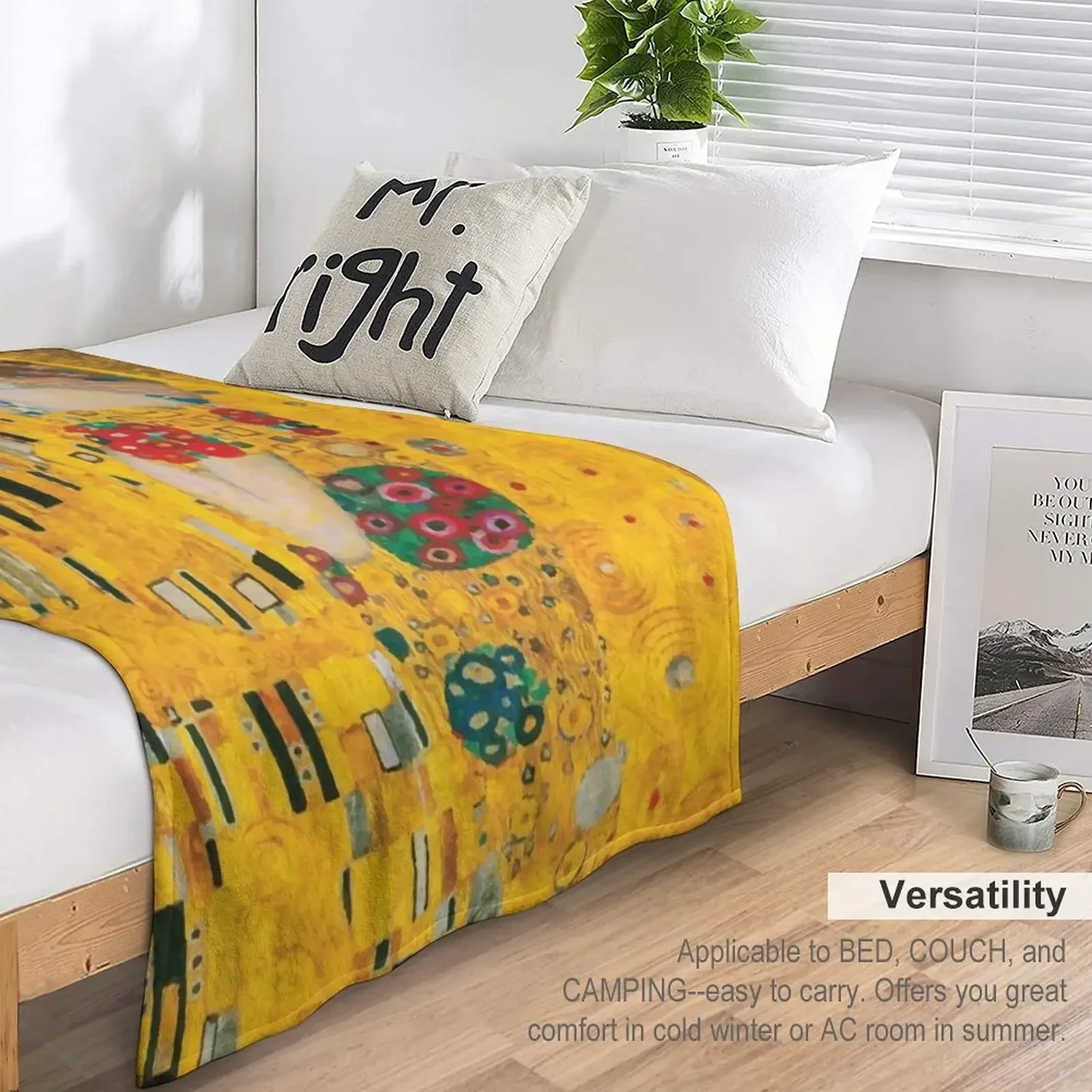 Густав Климт | Плед The Kiss ворсистый Утяжеленный спальный мешок одеяла