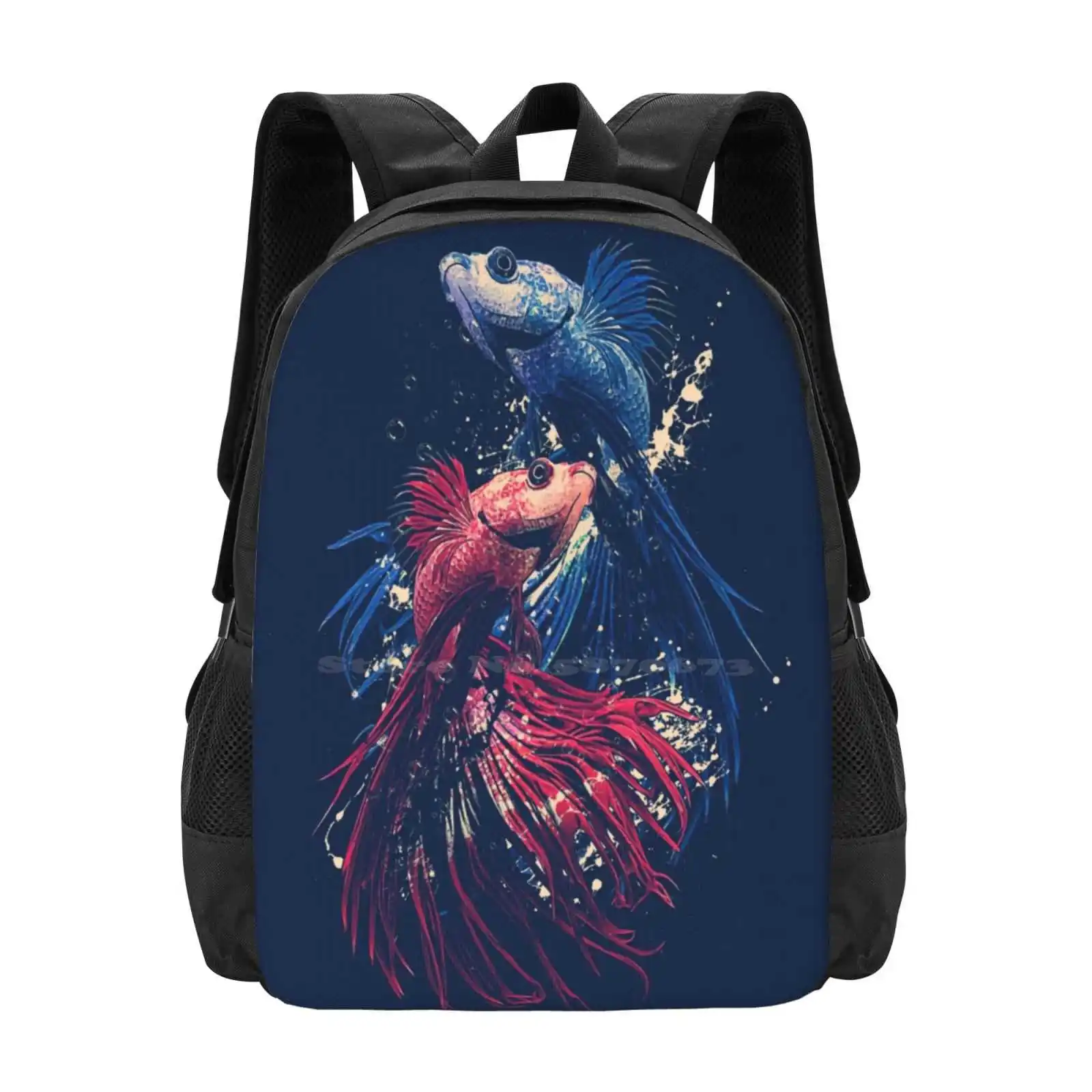 

Aquarium Fashion Pattern Design Travel Laptop School Backpack Bag Fish Bubble Sea Graphics