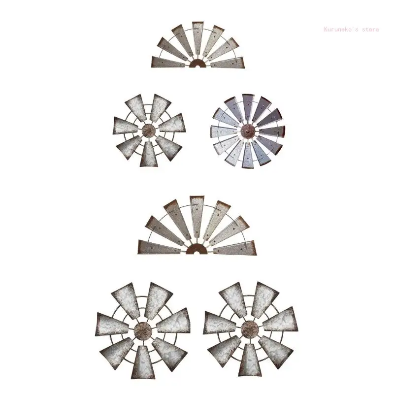 

Delicate Windmill Wall Sculptures Rustics Iron Wall Hangings Decorations for Kitchen and Living Room Space Versatile Use