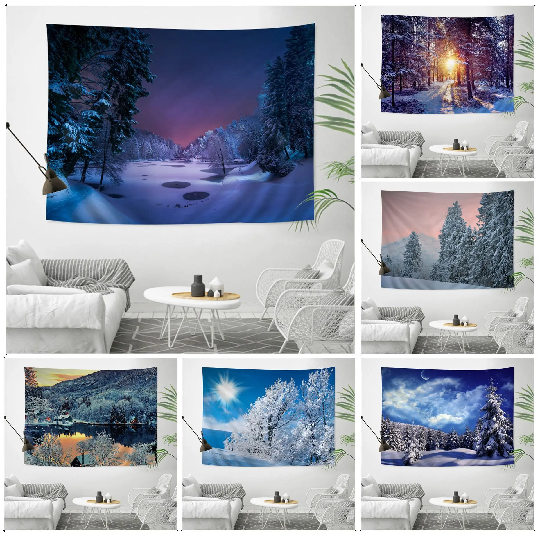 

Winter Snow DIY Wall Tapestry For Living Room Home Dorm Decor Home Decor