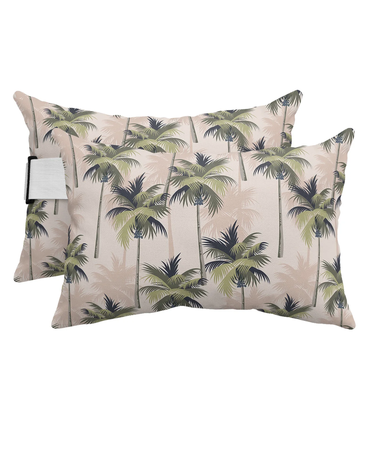 

Tropical Plant Palm Tree Waterproof Pillow With Insert Adjustable Elastic Lounge Recliner Office Chair Head Lumbar Travel Pillow