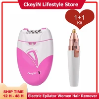 ckeyin electric epilator usb charging shaver stainless steel blade women hair remover professional painless shaving machine