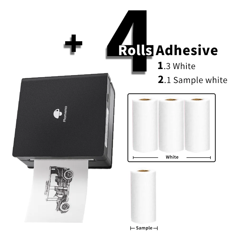 

Портативный мини-принтер Phomemo M02, Bt, термопринтер 300dpiPocket, фотопринтер для Android и Ios