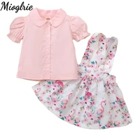 infant baby girl costume dress clothing short sleeve t shirt strap flower skirt set toddler baby girl fashion summer outfits