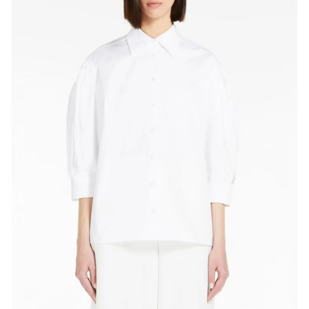 

2023 Early Spring New Lantern Sleeve White Shirt Women