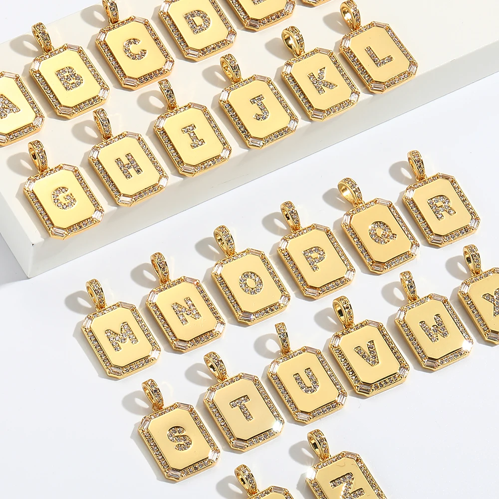 

A-Z 26 Letter Alphabet Charms for Necklace Keychain Diy Accessories Gold Name Charms for Jewelry Making Supplies initial pendant