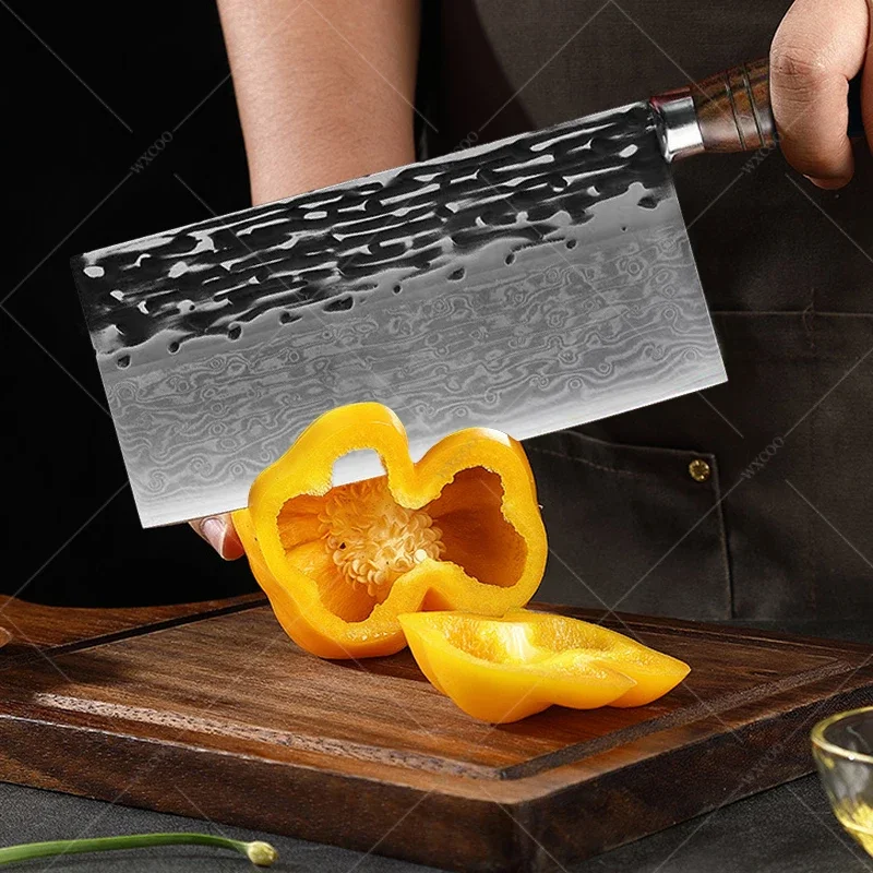 Профессиональный нож шеф-повара из дамасской стали VG10 ручной кованый для мяса