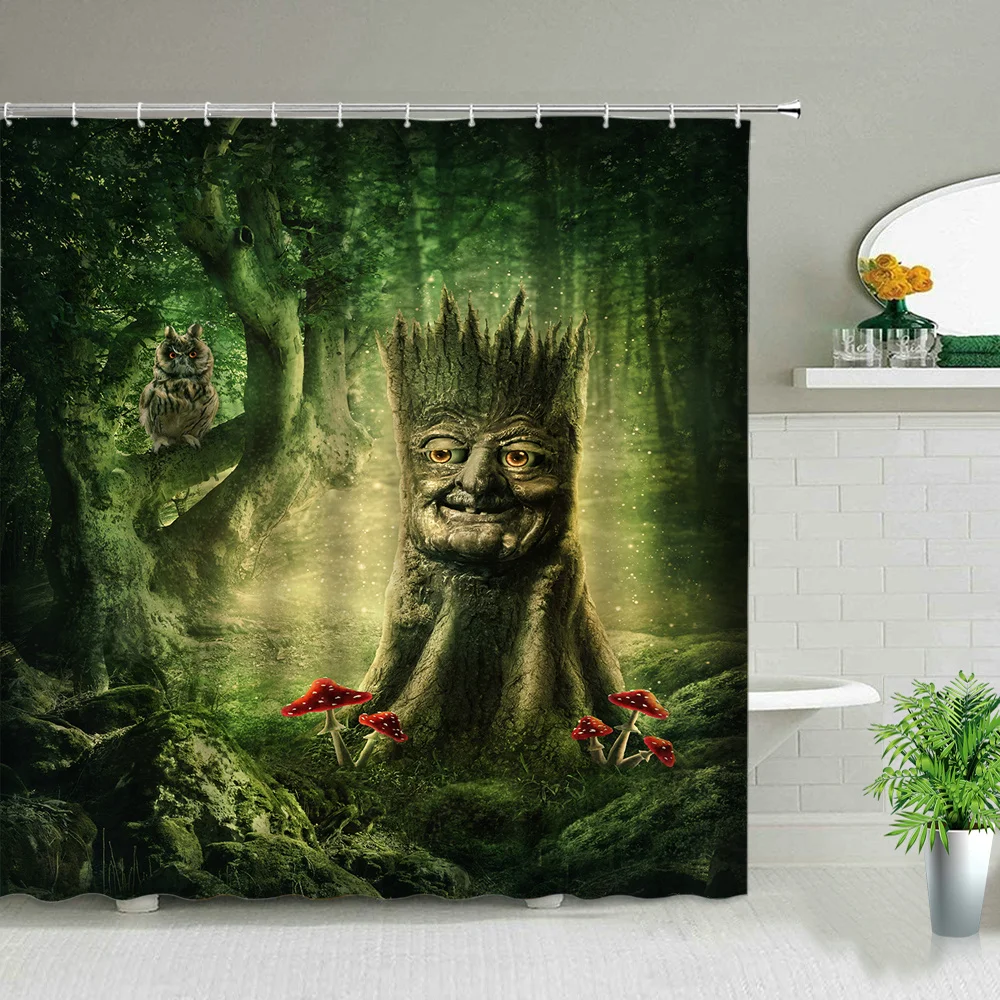 

Фэнтези лес дерево эльф Луна Красивая занавеска для душа ветрозащитное украшение для ванной Декор для дома
