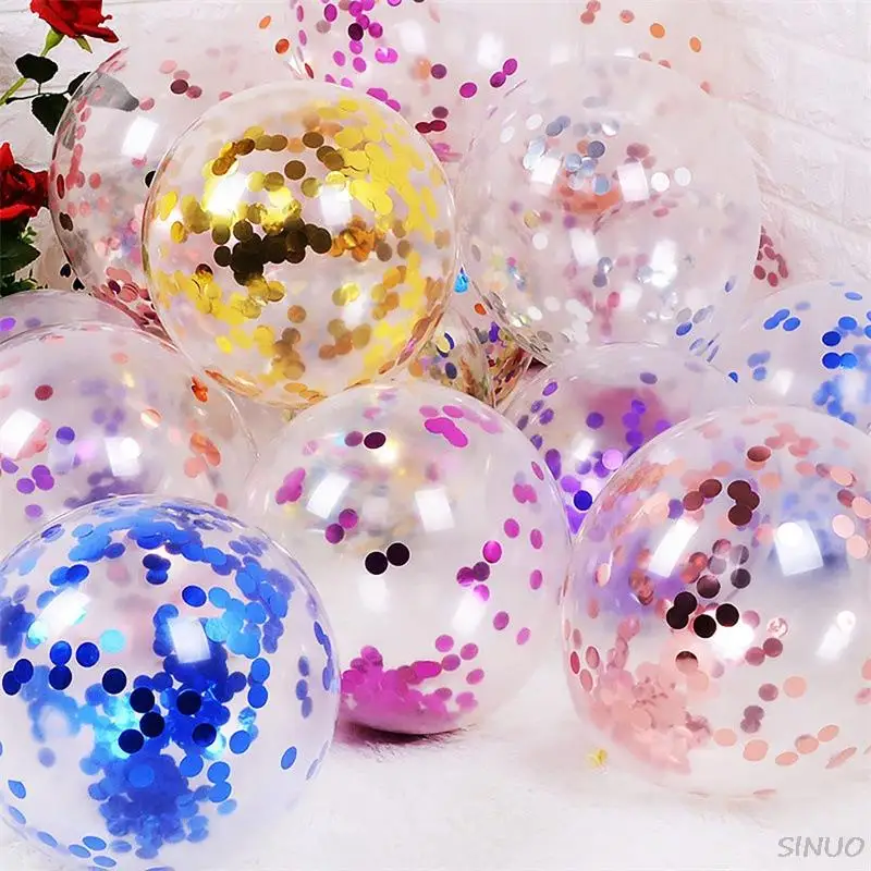 

12Inch 10pcs Transparent Balloon With Confetti Helium Baloon Baby Shower Kids Birthday Party Wedding Decoration Sequins Globos