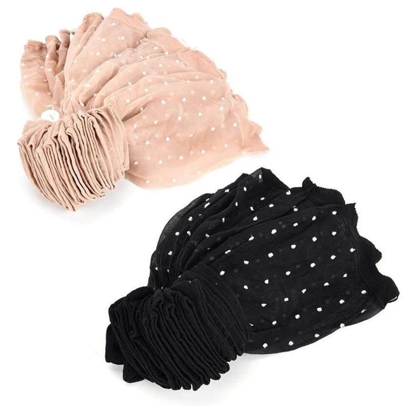 6 pairs/lot Summer Ultra-thin Sexy Transparent Silk Socks for Women Fashion Polka Dot Pattern High Stretch Nylon Breathable Sock