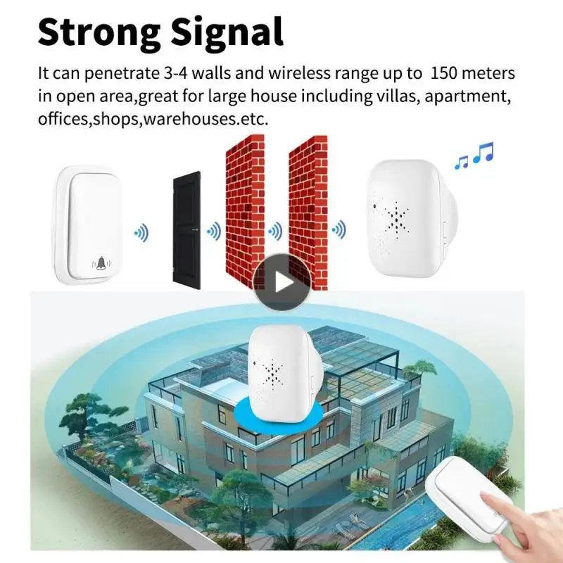 

Wireless Doorbell 150 W Convenient Intelligent Doorbell Long Wireless Distance High-quality Doorbell Transmitter Smart Home Ip68
