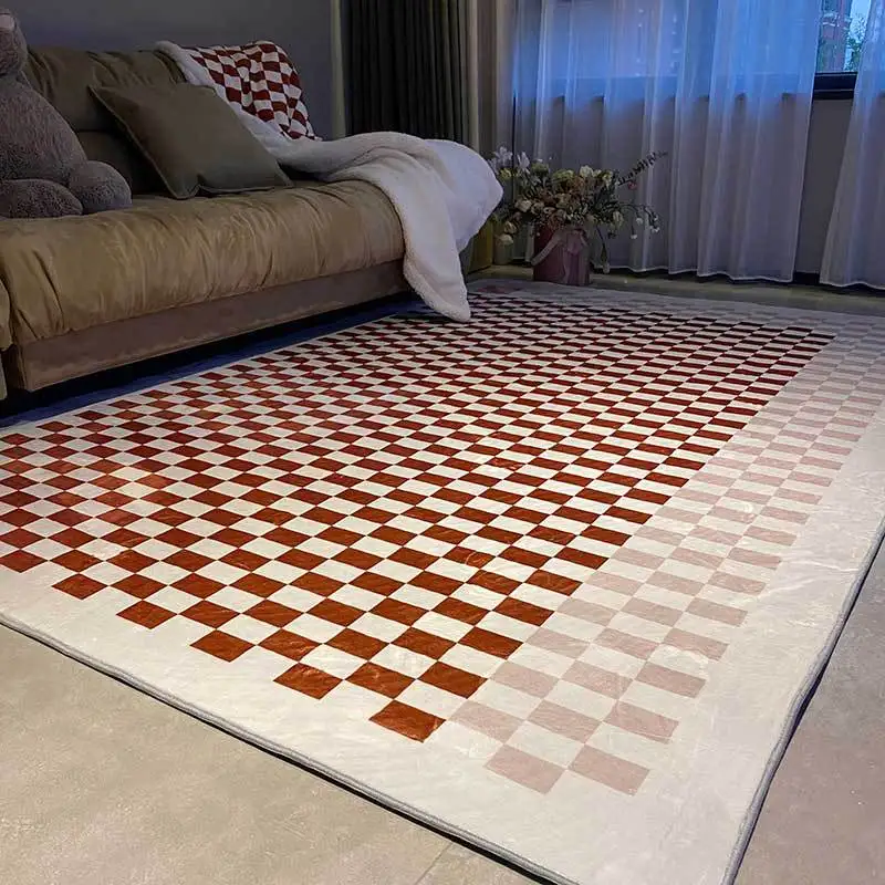 

Simple Velvet Living Room Carpet Bedroom Bedside Floor Mat Anti Slip Decoration Home Indoor Door Rug The Christmas Decoration