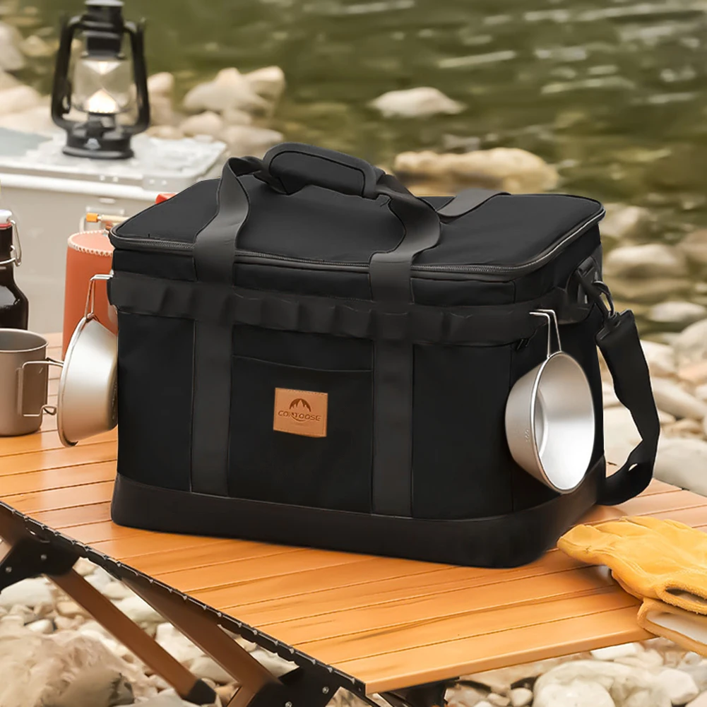 

Oxford Tableware Bag Multifunctional Waterproof Camping Tool Bag Durable Portable Webbing Antiskid Foot Rest Outdoor Accessories