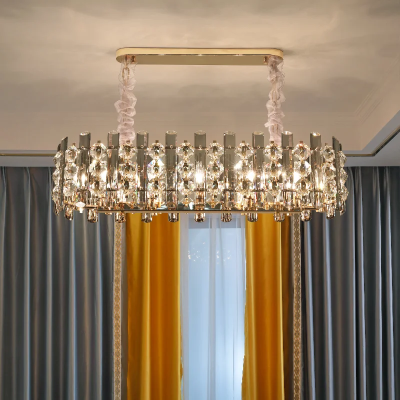 

Chandelier Lights Luxury Crystal Living Room Post-modern Minimalist Dining Room Bedroom Atmospheric Hong Kong Style Pendant Lamp