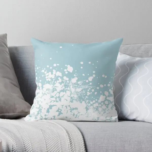 

Duck Egg Blue And White Ombre Splatter Printing Throw Pillow Cover Decor Soft Sofa Cushion Waist Home Pillows not include