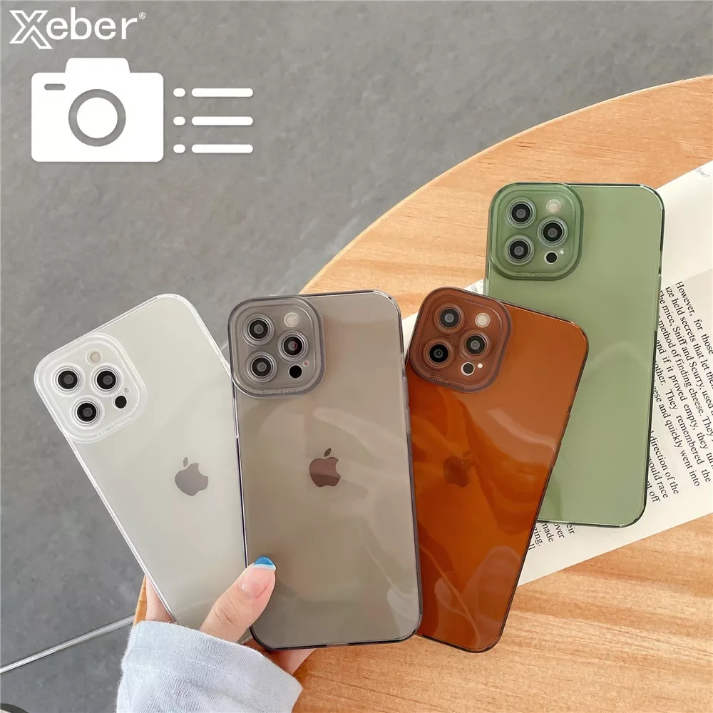

Transparent Full Camera Protection Phone Case For iPhone 13 Pro Max 11 12 XS X XR 7 8 Plus SE 2 Soft Silicone Clear Back Cover