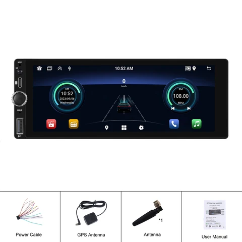 Camecho Android 13 автомобильный радиоприемник 1 Din беспроводной Carplay Автомобильный мультимедийный плеер GPS навигатор Android Авто 6,86 "2 + 64G автомобильная стереосистема