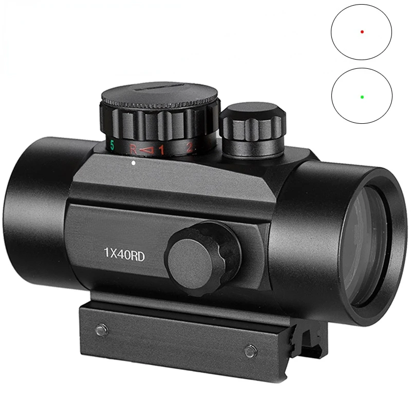 

Hunting Holographic Tactical Sight Riflescope 20mm Airsoft 1x40 Rail Sight Dot Sight Red Dot Scope 11mm Collimator Mount Green