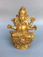 6 tibetan temple collection old bronze gilt elephant god of wealth ganesha worship buddha town house exorcism