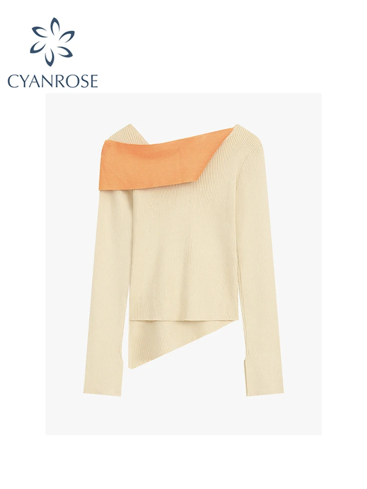 

Women's Khaki Knitted Sweater Pullover Fashion Loose Ladies Long Sleeve Knit Vintage Sweater Korean Jumper Y2k Top 2023 Clothes