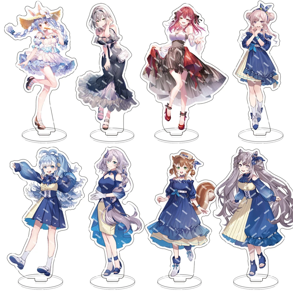 

Anime Hololive Vtuber Acrylic Figure Stand Model Usada Pekora Rushia Hosimati Japan Cartoon Pendant Keychain Desk Decor Gift
