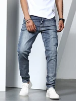 men washed button fly jeans