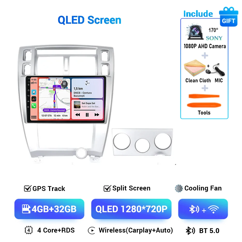 

Автомагнитола для Hyundai Tucson, мультимедийный видеоплеер на Android 14, 2DIN, DVD, для Hyundai Tucson 2004, 2005, 2006, 2007, 2008, 2009