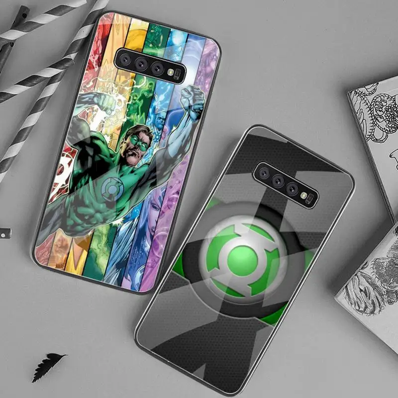 

Green Lantern Superhero Phone Case Tempered Glass For Samsung S20 Ultra S7 S8 S9 S10 Note 8 9 10 Pro Plus Cover