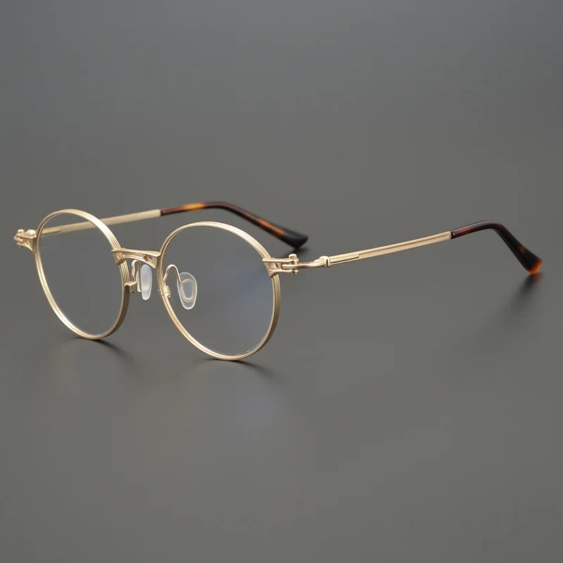 

Оправа для очков Мужская и женская из чистого титана, круглые оптические индивидуализированные очки для чтения при близорукости, в стиле ретро