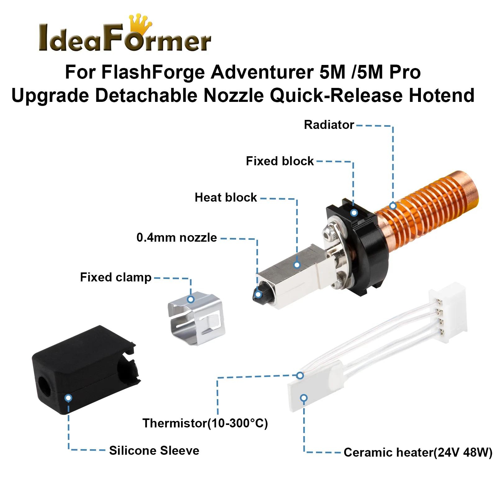 Комплект Hotend для Flashforge Adventurer обновление 5 м комплект теплового блока AD5M Pro 3D