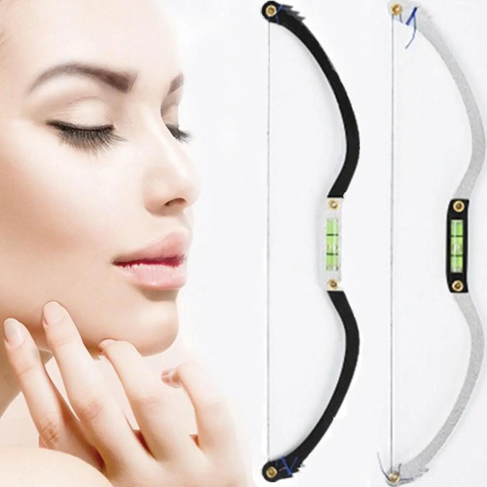

Metal Eyebrow Positioning Semi-Permannet Line Ruler Eyebrow Ruler Eyebrow Tattoo Rule Level Horizontal Bow Microblading E9Z8