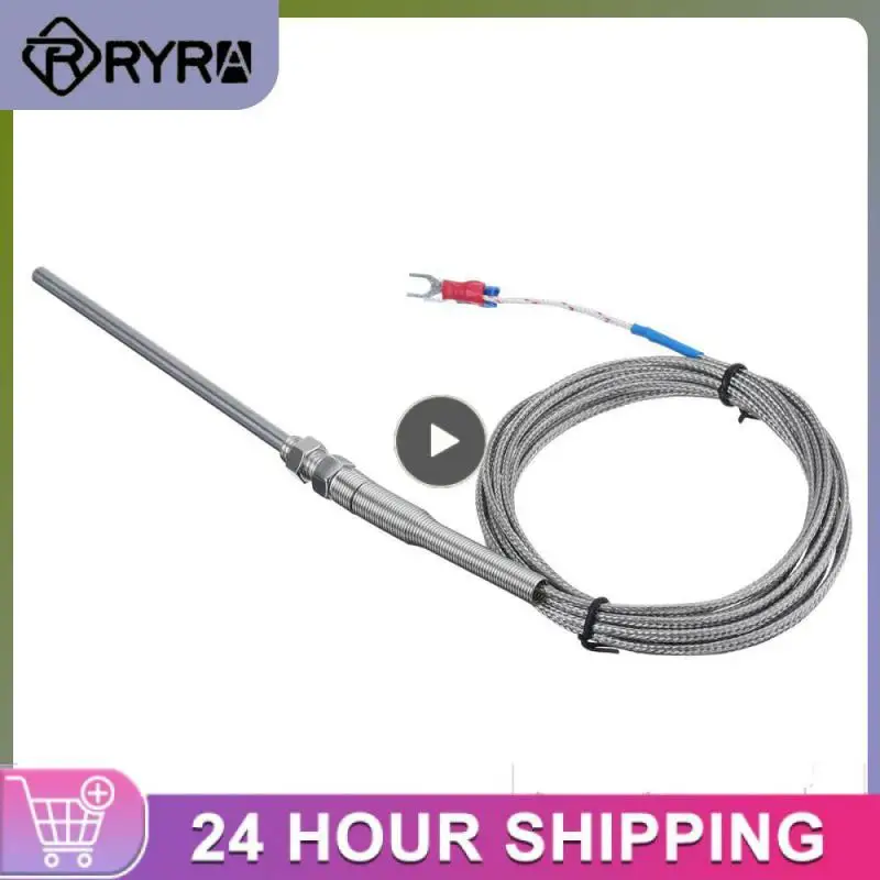 

5/8/10PCS Temperature Sensor High Temperature 0400 ℃ Temperature Probe Stainless Steel 1/2/3/4/5 M Thermocouple K Type Wire New