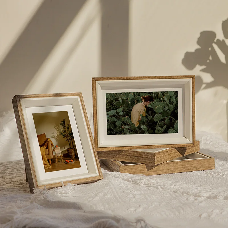 

Creative color matching wooden photo frame hanging wall 12 inch studio wedding dress mounting frame