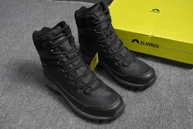

ELBRUS MENS winter waterproof hiking boots men`s Thermolite anti-skid wool liner trekking hunting boots for-30C