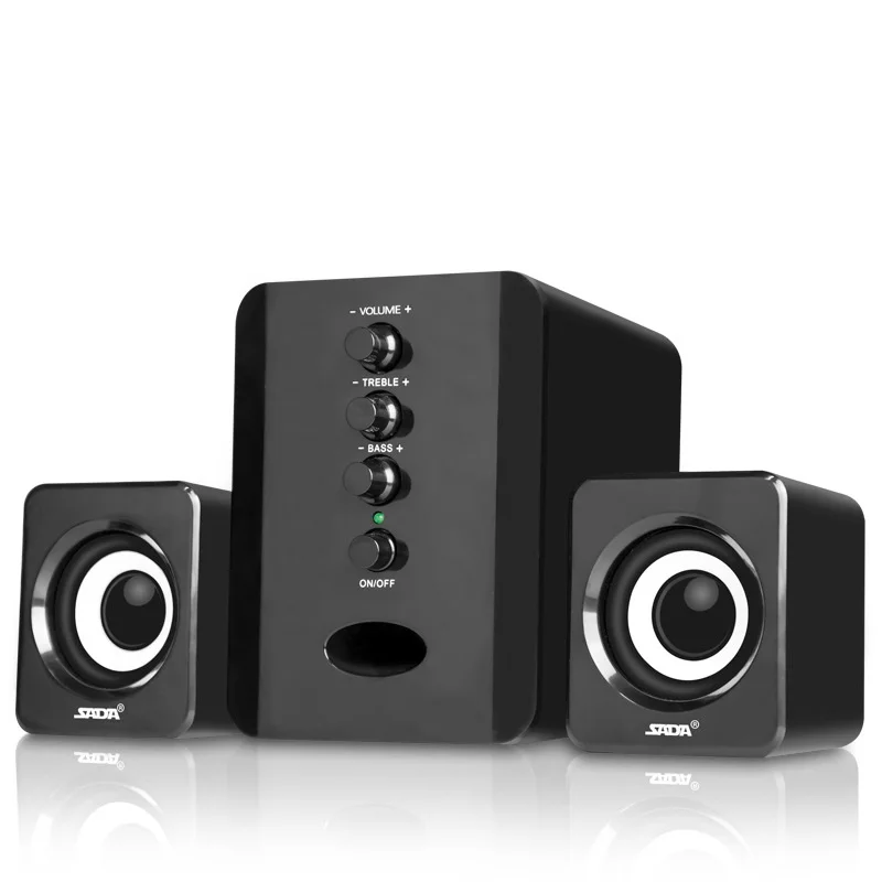 Universal Full Range 3D PC Speaker Box Sound Bar Stereo Subwoofer Bass DJ Music Computer Speakers USB for Laptop Phone TV