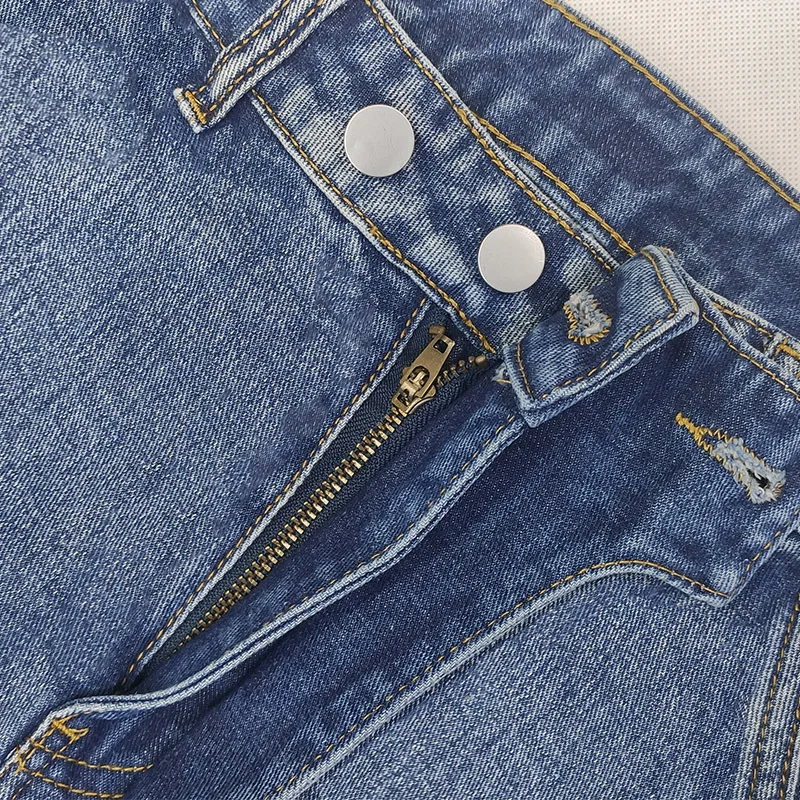 Skinny Jeans Mens Street Hip Hop Jeans Fashion Slim Jeans with Zipper Men Straight Denim Casual Trousers Trendy Biker Pants