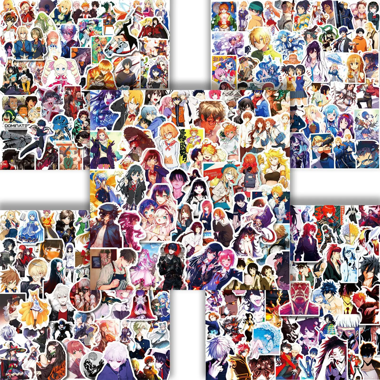 

50-500 Anime Collection Stickers Mix and Match At Will for Laptops, Mobiles, Computers, Scooters, Graffiti Stickers