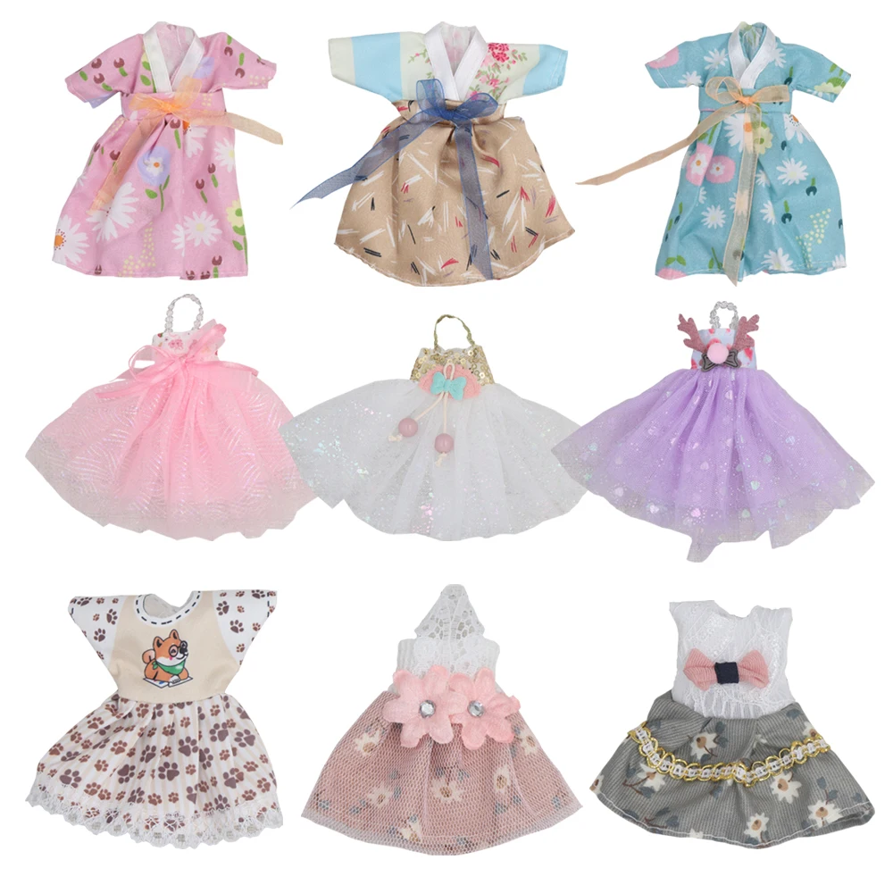 16 Cm Bjd 1/8 6 Inch Skirts Wedding Dress For Girls 15cm Han