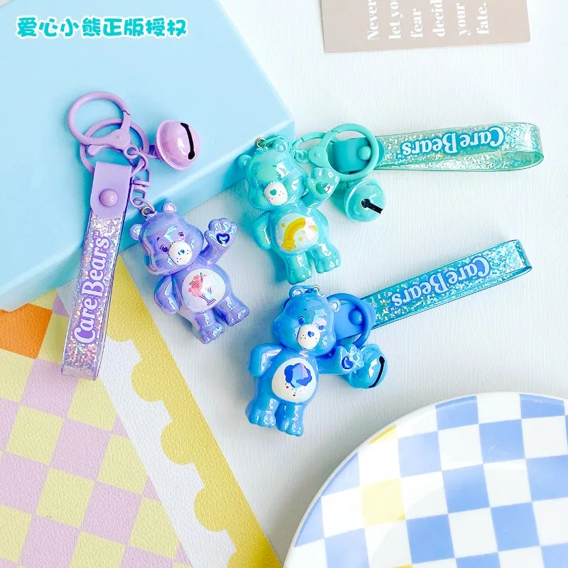 Фото Новинка, подлинный брелок Carebears из серии с гальваническим покрытием, милые Мультяшные безделушки, Женская сумочка, подвеска, подарок на день рождения для детей №2
