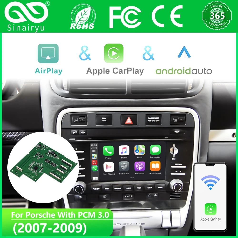 

Модуль Carplay для Porsche/Panamera/Cayenne/Macan/Cayman/Boxster 911 PCM 3,0 Android Auto AI Box мультимедийный 7-дюймовый экран