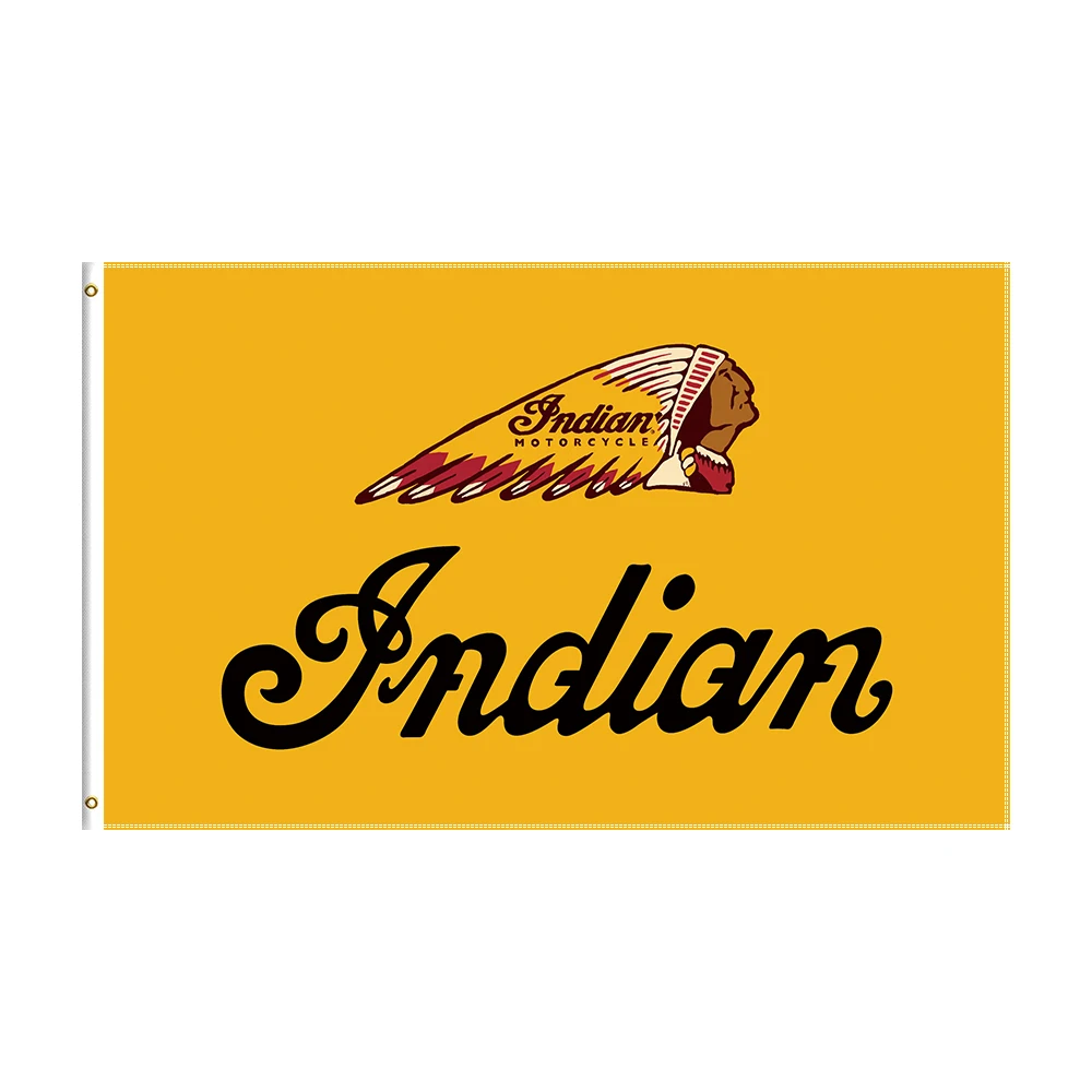 

3x5Ft Indians Flag Racing Motorcycle Printed Banner For Decor