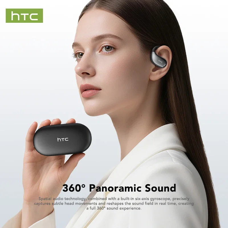 Фото HTC NE57 Bluetooth наушники AI спортивные беспроводные наушники шум AI переводчик наушники HD бас ультратонкие ушные крючки дисплей мощности №4