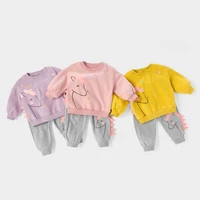 autumn baby girls sweatshirt set cartoon print long sleeve sweater and trousers suit casual cute childrens girl outfit set