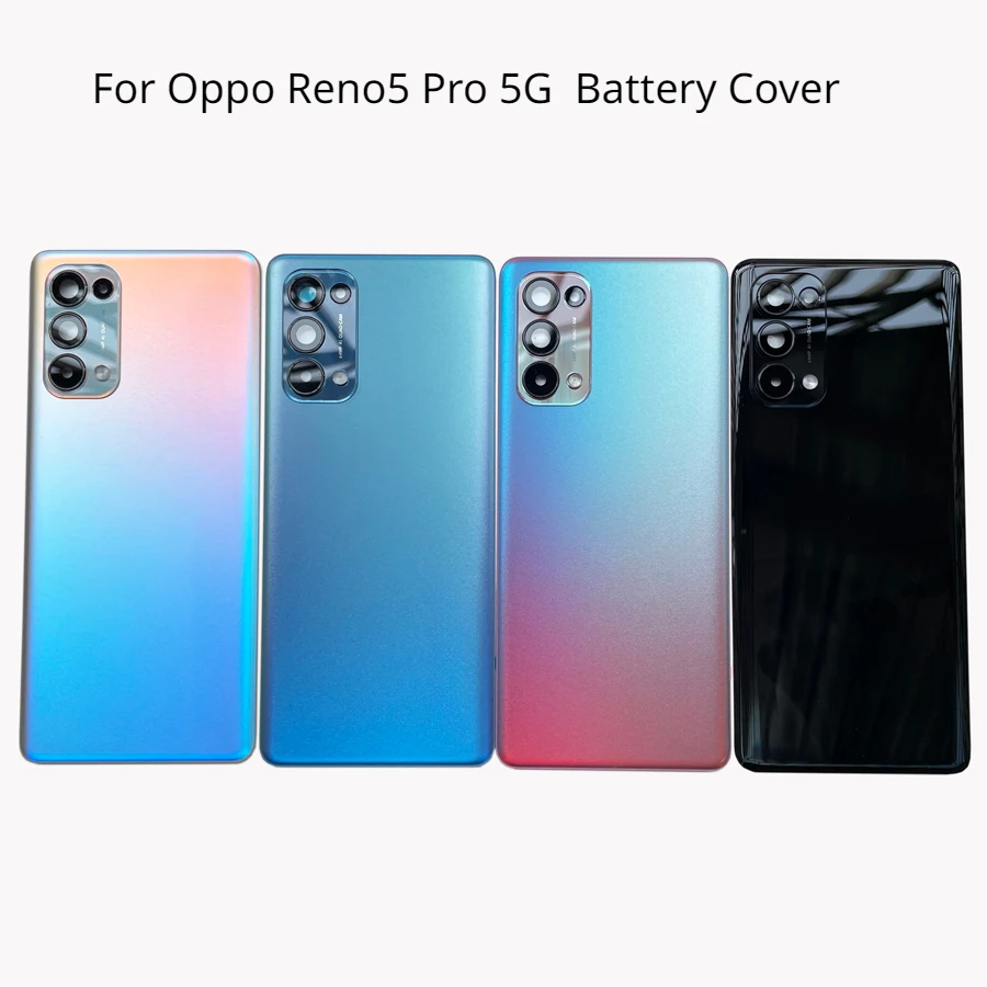 

Reno 5 Pro Back Glass Cover For Oppo Reno5 Pro 5G, Rear Housing Door Replacement Battery Case With Camera Lens