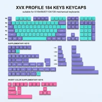 184 key pbt keycap double shot xvx profile keycaps kit purple backlit key cap for gk61anne pro 2 mechanical gaming keyboards