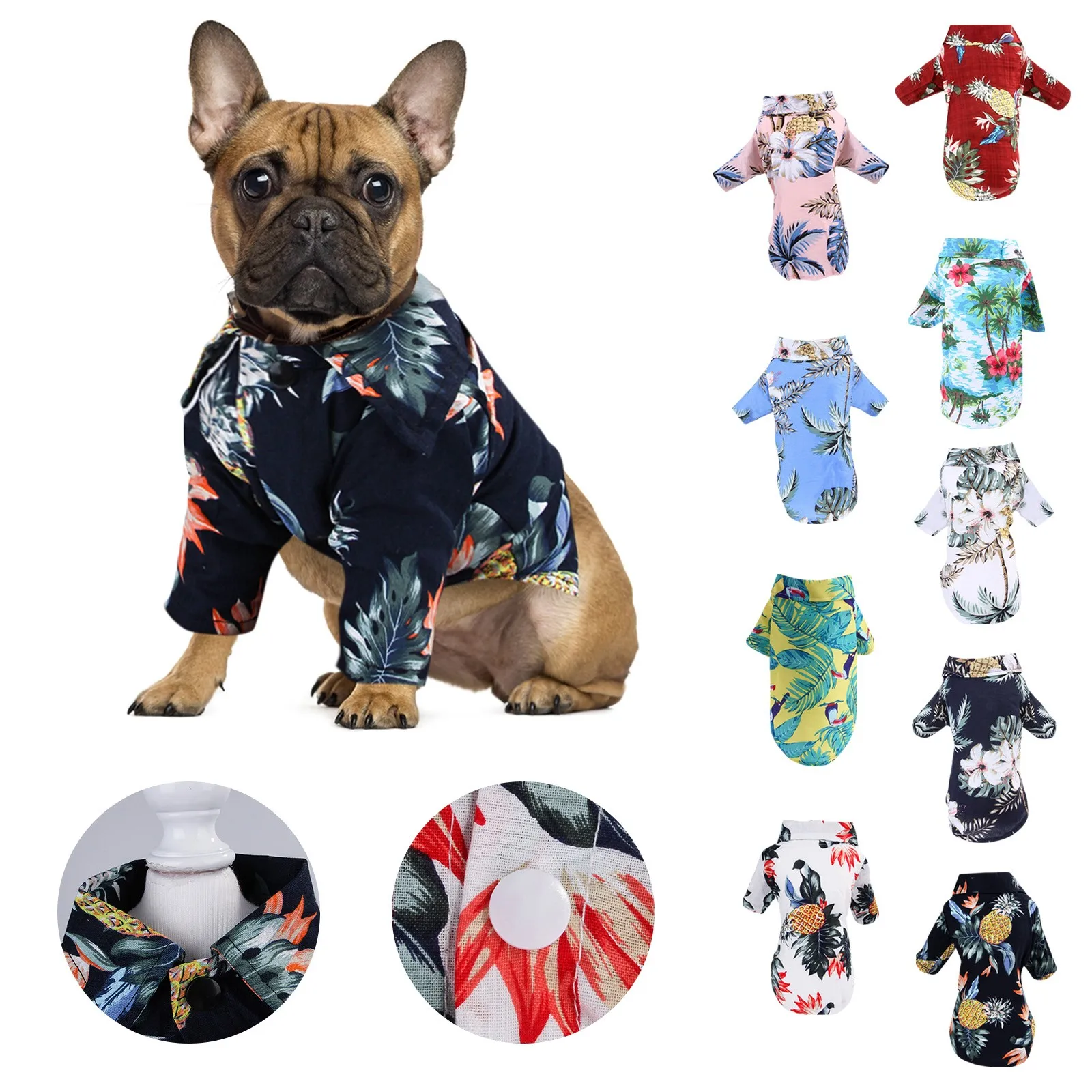 

Одежда Для маленьких, средних и больших Собак, гавайская рубашка, жилет Для щенка, футболка Для Собак, летняя Одежда с принтом Для домашних п...